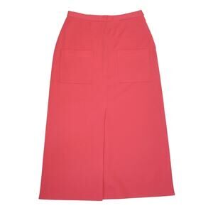 Vintage Sonia Rykiel Coral Pink Wool A-Line Long Maxi Skirt 30"